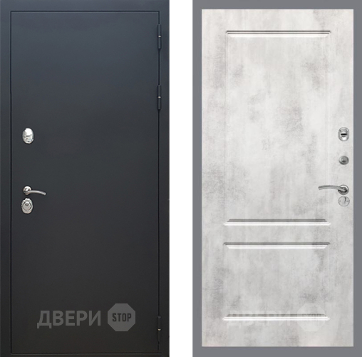 Входная металлическая Дверь Рекс (REX) 5 Черный Муар FL-117 Бетон светлый в Можайске