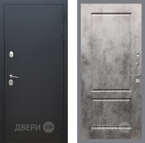 Входная металлическая Дверь Рекс (REX) 5 Черный Муар FL-117 Бетон темный в Можайске