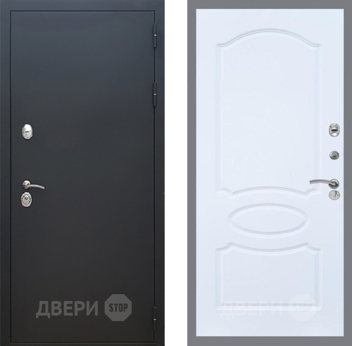 Входная металлическая Дверь Рекс (REX) 5 Черный Муар FL-128 Силк Сноу в Можайске