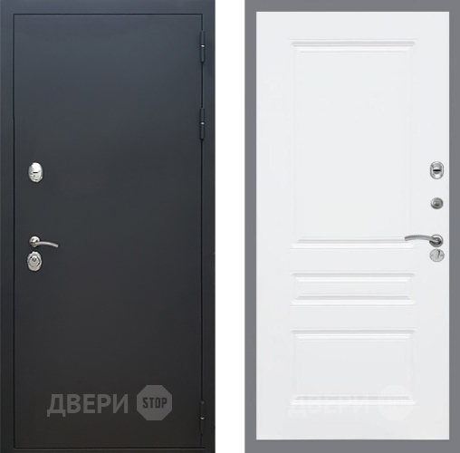 Входная металлическая Дверь Рекс (REX) 5 Черный Муар FL-243 Силк Сноу в Можайске