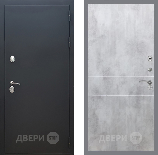 Входная металлическая Дверь Рекс (REX) 5 Черный Муар FL-290 Бетон светлый в Можайске