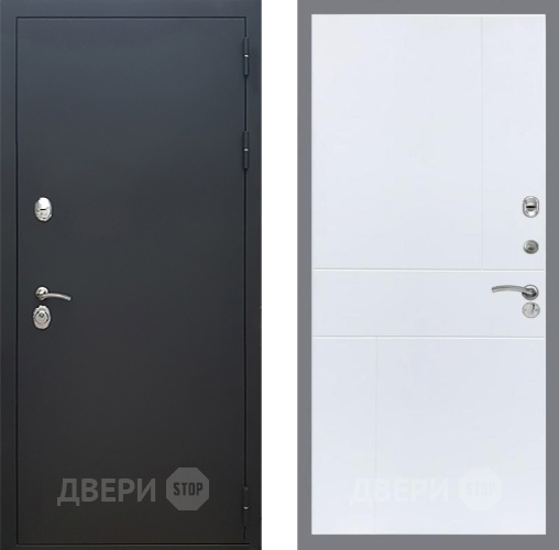 Входная металлическая Дверь Рекс (REX) 5 Черный Муар FL-290 Силк Сноу в Можайске