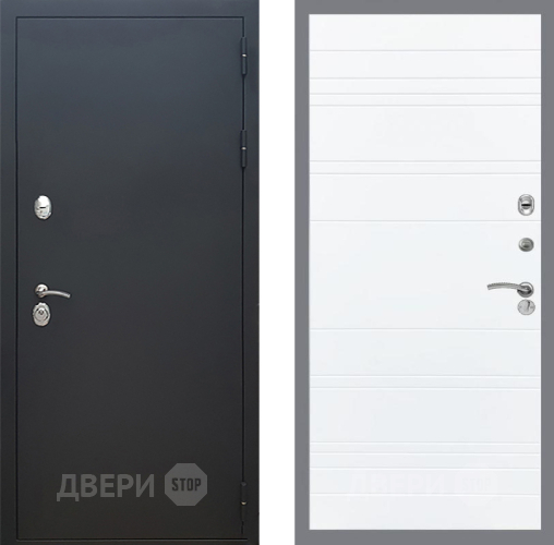 Входная металлическая Дверь Рекс (REX) 5 Черный Муар Line Силк Сноу в Можайске