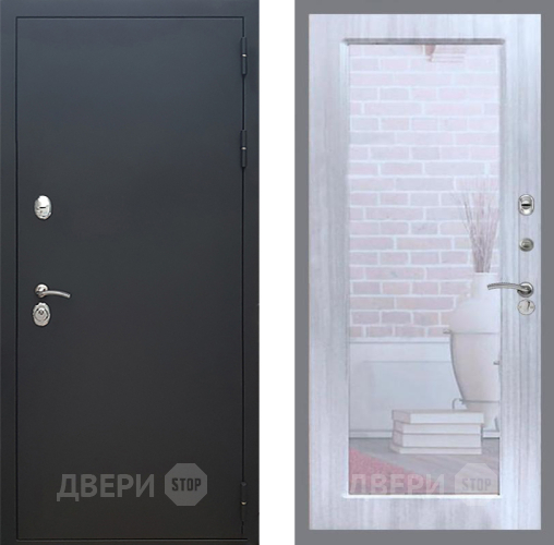 Входная металлическая Дверь Рекс (REX) 5 Черный Муар Зеркало Пастораль Сандал белый в Можайске