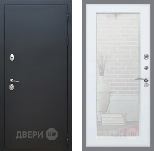 Входная металлическая Дверь Рекс (REX) 5 Черный Муар Зеркало Пастораль Силк Сноу в Можайске