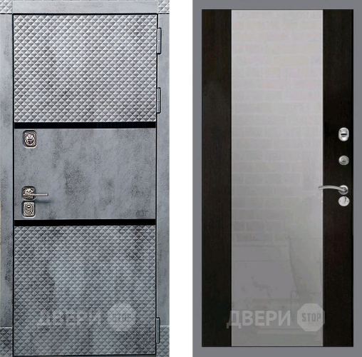Входная металлическая Дверь Рекс (REX) 15 Бетон Темный СБ-16 Зеркало Венге в Можайске