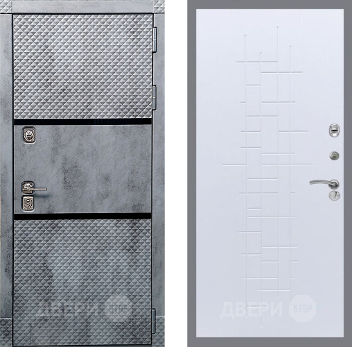 Входная металлическая Дверь Рекс (REX) 15 Бетон Темный FL-289 Белый ясень в Можайске