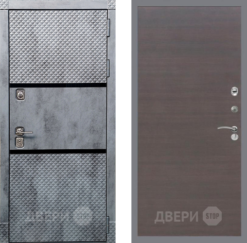 Входная металлическая Дверь Рекс (REX) 15 Бетон Темный GL венге поперечный в Можайске