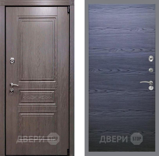 Входная металлическая Дверь Рекс (REX) Премиум-S GL Дуб тангенальный черный в Можайске
