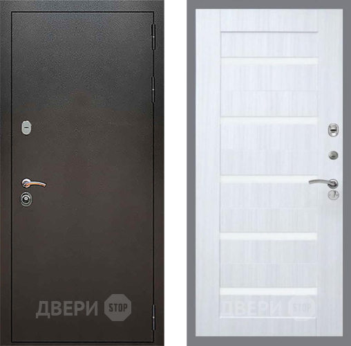 Входная металлическая Дверь Рекс (REX) 5 Серебро Антик СБ-14 стекло белое Сандал белый в Можайске