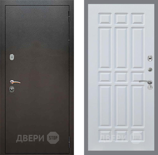 Входная металлическая Дверь Рекс (REX) 5 Серебро Антик FL-33 Белый ясень в Можайске