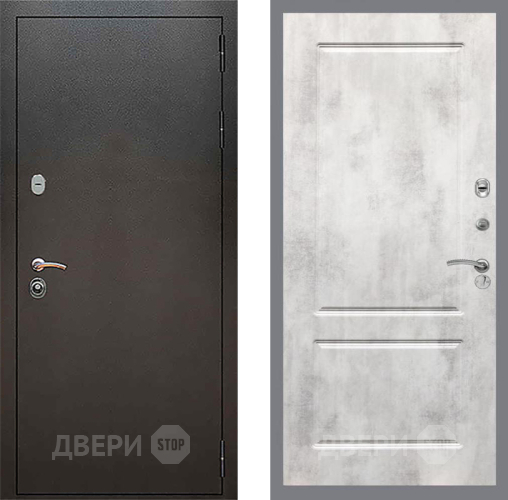 Входная металлическая Дверь Рекс (REX) 5 Серебро Антик FL-117 Бетон светлый в Можайске