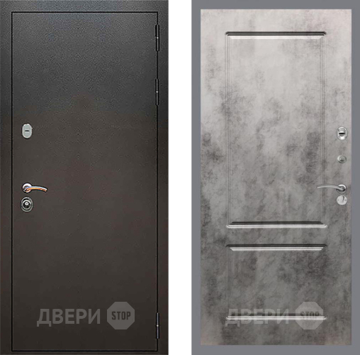 Входная металлическая Дверь Рекс (REX) 5 Серебро Антик FL-117 Бетон темный в Можайске