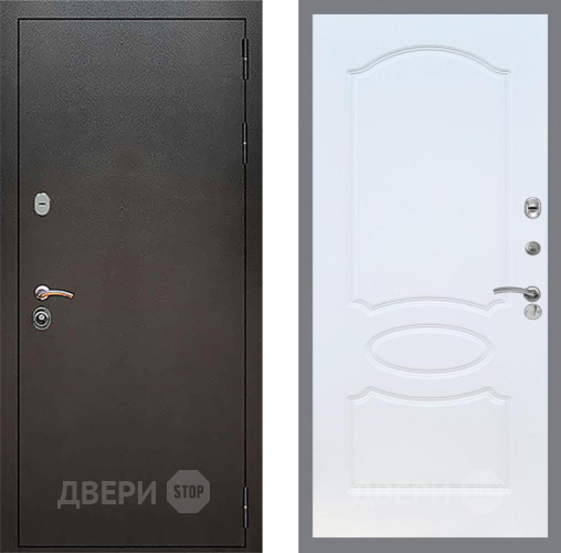 Входная металлическая Дверь Рекс (REX) 5 Серебро Антик FL-128 Белый ясень в Можайске