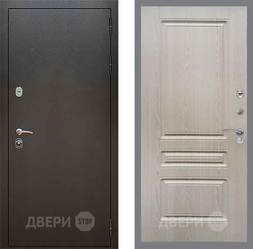 Входная металлическая Дверь Рекс (REX) 5 Серебро Антик FL-243 Беленый дуб в Можайске