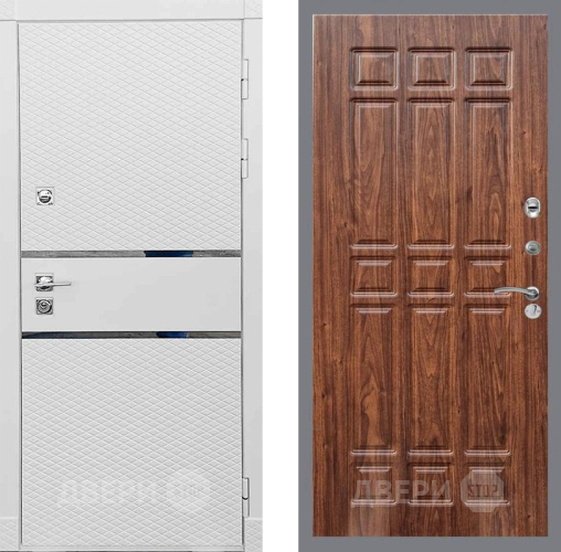 Входная металлическая Дверь Рекс (REX) 15 Силк Сноу FL-33 орех тисненый в Можайске