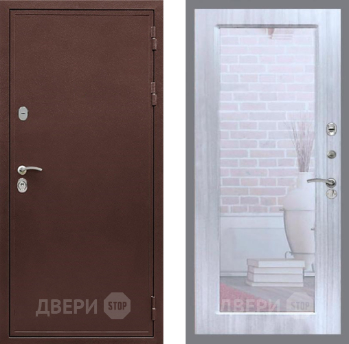 Входная металлическая Дверь Рекс (REX) 5А Зеркало Пастораль Сандал белый в Можайске