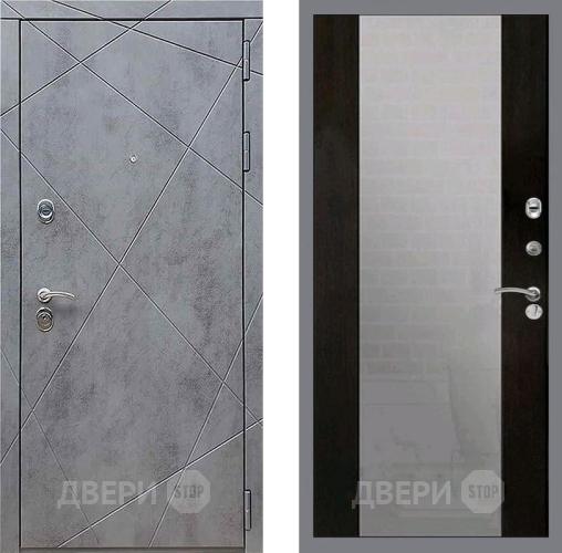 Входная металлическая Дверь Рекс (REX) 13 Бетон Темный СБ-16 Зеркало Венге в Можайске