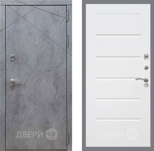 Входная металлическая Дверь Рекс (REX) 13 Бетон Темный Сити Белый ясень в Можайске