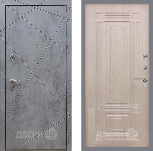Входная металлическая Дверь Рекс (REX) 13 Бетон Темный FL-2 Беленый дуб в Можайске