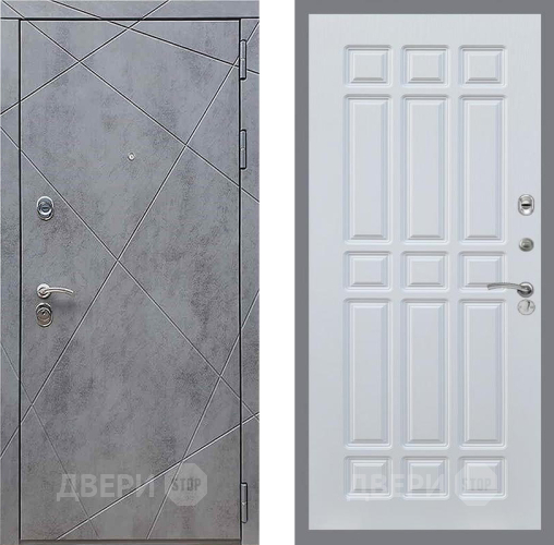 Входная металлическая Дверь Рекс (REX) 13 Бетон Темный FL-33 Белый ясень в Можайске