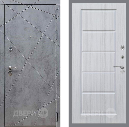 Входная металлическая Дверь Рекс (REX) 13 Бетон Темный FL-39 Сандал белый в Можайске