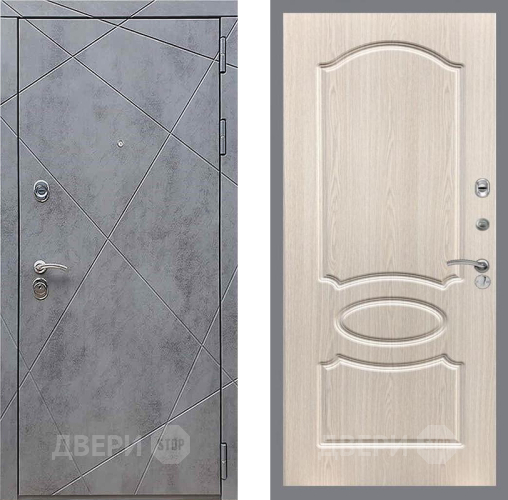 Входная металлическая Дверь Рекс (REX) 13 Бетон Темный FL-128 Беленый дуб в Можайске