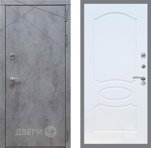 Входная металлическая Дверь Рекс (REX) 13 Бетон Темный FL-128 Белый ясень в Можайске
