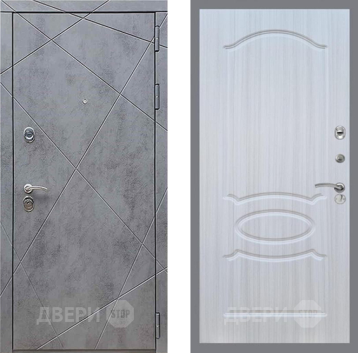 Входная металлическая Дверь Рекс (REX) 13 Бетон Темный FL-128 Сандал белый в Можайске