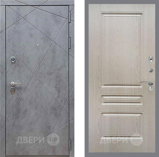 Входная металлическая Дверь Рекс (REX) 13 Бетон Темный FL-243 Беленый дуб в Можайске