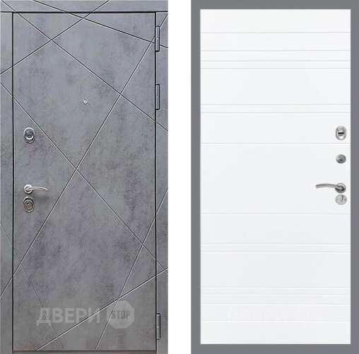 Входная металлическая Дверь Рекс (REX) 13 Бетон Темный Line Силк Сноу в Можайске