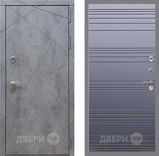 Входная металлическая Дверь Рекс (REX) 13 Бетон Темный Line Силк титан в Можайске