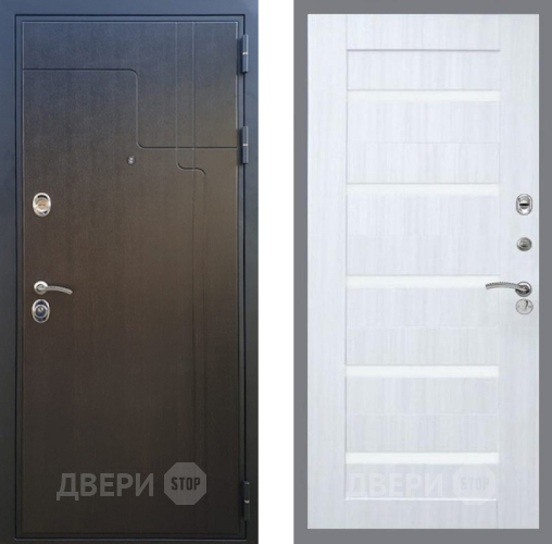 Входная металлическая Дверь Рекс (REX) Премиум-246 СБ-14 стекло белое Сандал белый в Можайске