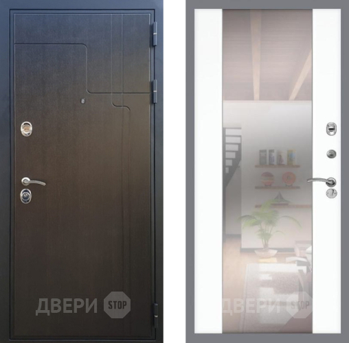 Входная металлическая Дверь Рекс (REX) Премиум-246 СБ-16 Зеркало Силк Сноу в Можайске