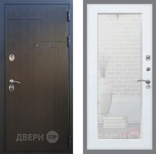 Входная металлическая Дверь Рекс (REX) Премиум-246 Зеркало Пастораль Белый ясень в Можайске