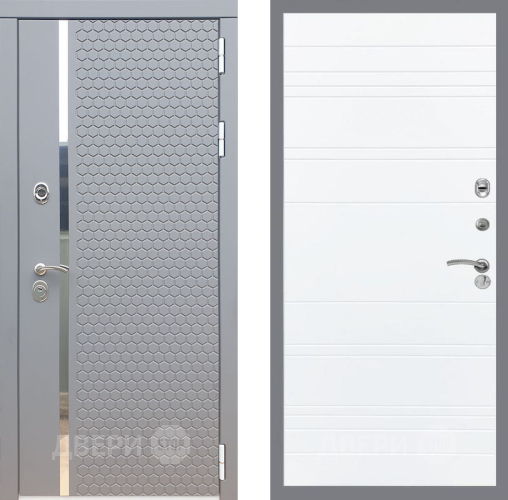 Входная металлическая Дверь Рекс (REX) 24 Line Силк Сноу в Можайске