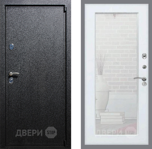 Входная металлическая Дверь Рекс (REX) 3 Зеркало Пастораль Белый ясень в Можайске