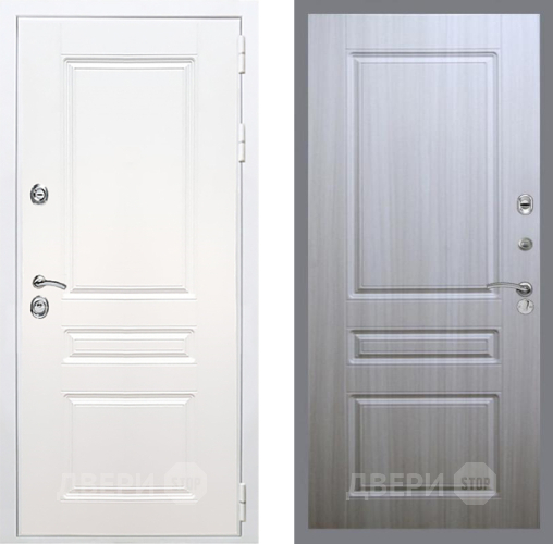 Входная металлическая Дверь Рекс (REX) Премиум-н Силк Сноу FL-243 Сандал белый в Можайске