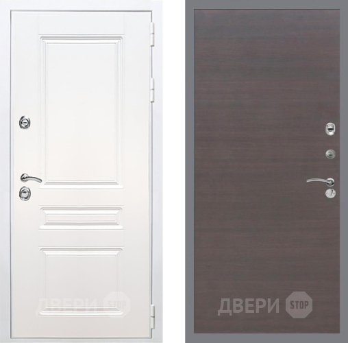 Входная металлическая Дверь Рекс (REX) Премиум-н Силк Сноу GL венге поперечный в Можайске