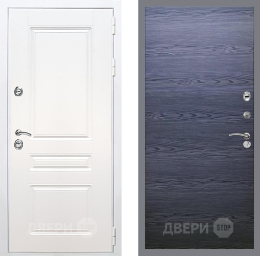 Входная металлическая Дверь Рекс (REX) Премиум-н Силк Сноу GL Дуб тангенальный черный в Можайске