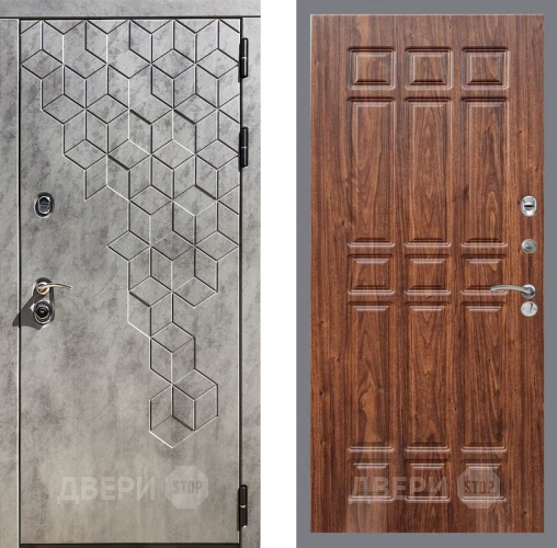 Входная металлическая Дверь Рекс (REX) 23 FL-33 орех тисненый в Можайске