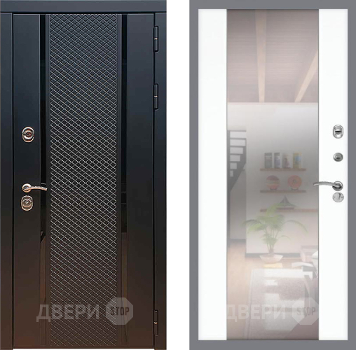 Входная металлическая Дверь Рекс (REX) 25 СБ-16 Зеркало Силк Сноу в Можайске