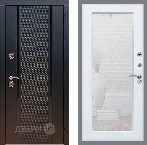Входная металлическая Дверь Рекс (REX) 25 Зеркало Пастораль Силк Сноу в Можайске