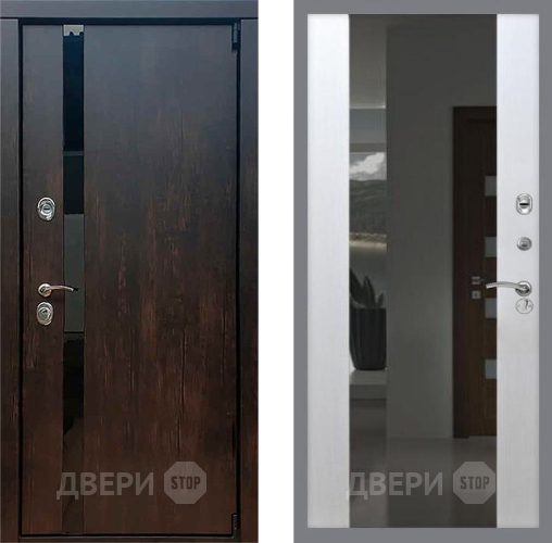 Входная металлическая Дверь Рекс (REX) 26 СБ-16 Зеркало Белый ясень в Можайске