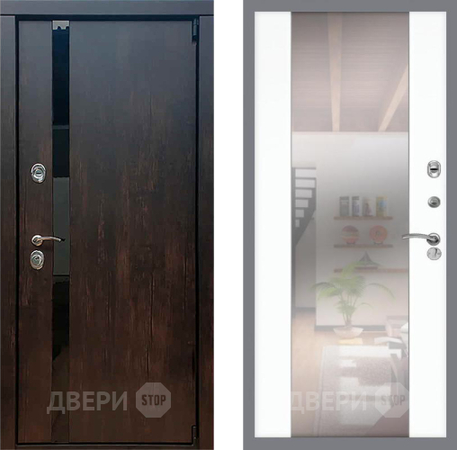 Входная металлическая Дверь Рекс (REX) 26 СБ-16 Зеркало Силк Сноу в Можайске