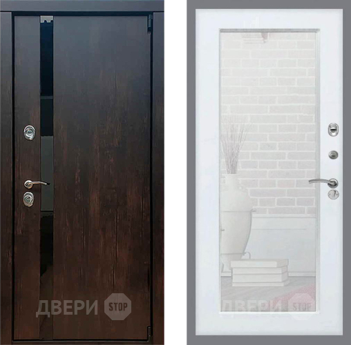Входная металлическая Дверь Рекс (REX) 26 Зеркало Пастораль Белый ясень в Можайске