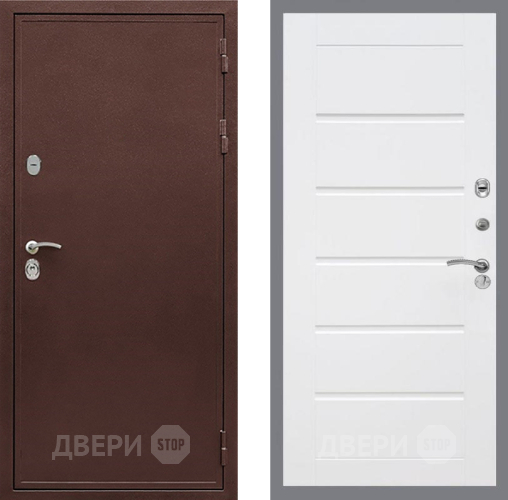 Входная металлическая Дверь Рекс (REX) 5 металл 3 мм Сити Белый ясень в Можайске
