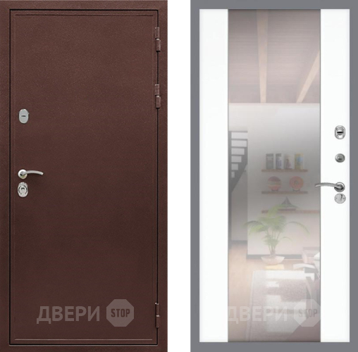 Дверь Рекс (REX) 5 металл 3 мм СБ-16 Зеркало Силк Сноу в Можайске