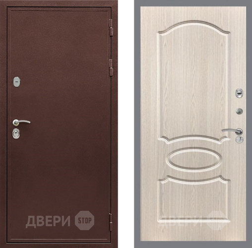 Входная металлическая Дверь Рекс (REX) 5 металл 3 мм FL-128 Беленый дуб в Можайске
