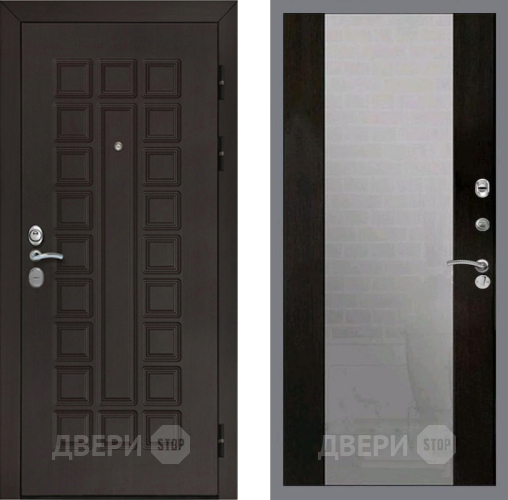 Входная металлическая Дверь Рекс (REX) Сенатор Cisa СБ-16 Зеркало Венге в Можайске